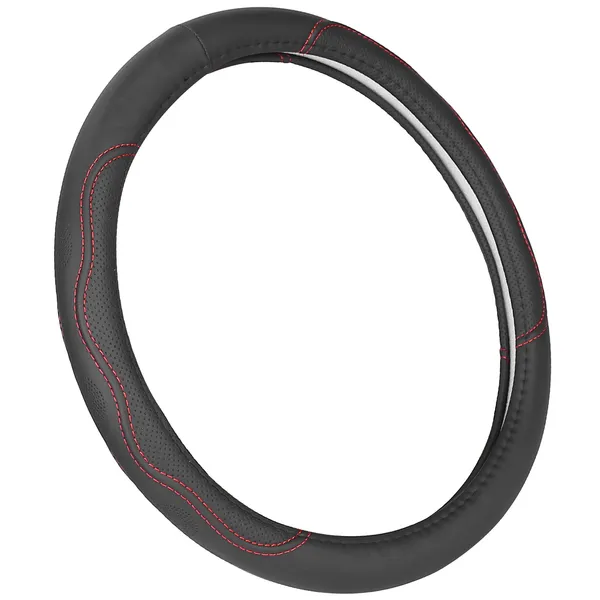 Steering Wheel Cover 14.5in-15in Diameter Universal Fiber Leather Car - view 5