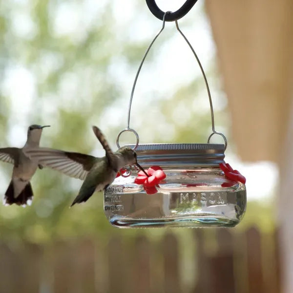 6oz Mason Jar Hummingbird Glass Feeder 2.5" - view 2