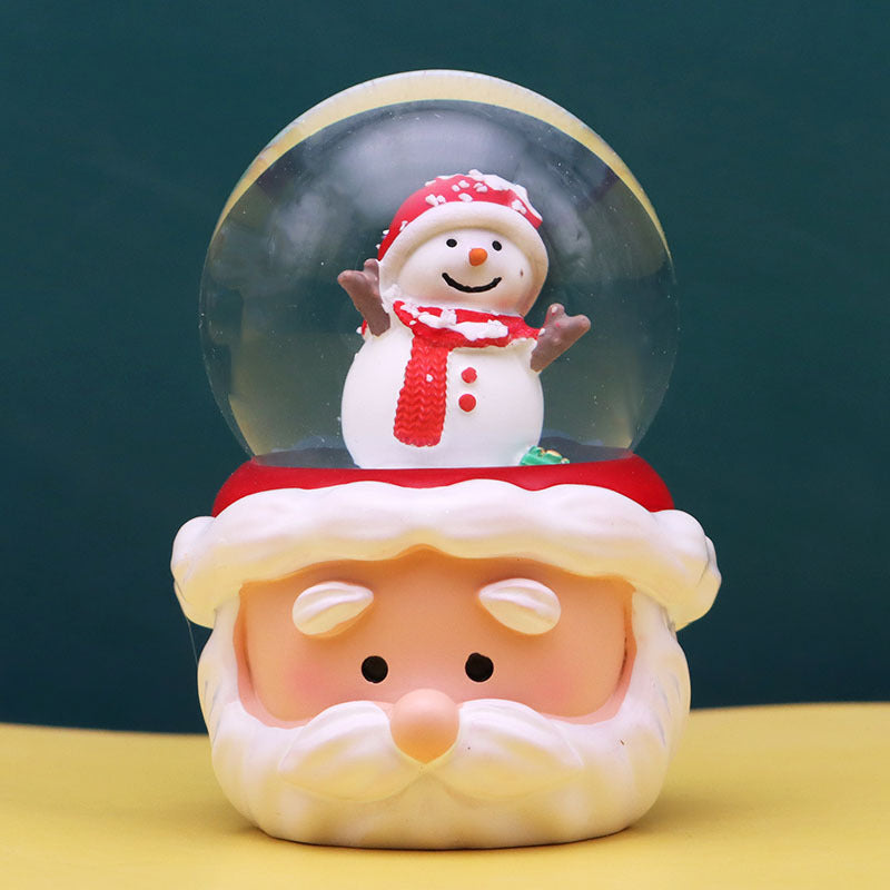Cute Cartoon Santa Claus Trumpet Snow Globe Ornament - view 2