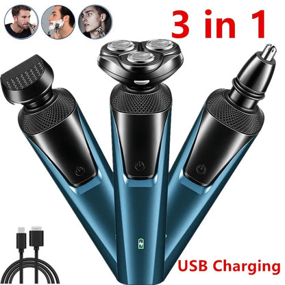 Electric Shaver Mens Razor Rotary Waterproof Pop-Up Trimmer Wet Dry Cordless - view 7