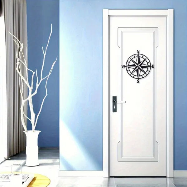 Metal Baked Paint Nautical Compass Rose Wall Art Vintage Navigation Decor - view 5