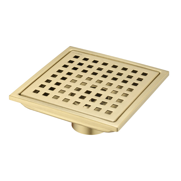 6 Inch Square Shower Drain With Removable Square Patterned Grate, 304 Stainless Steel With Flange And Hair Strainer - view 5