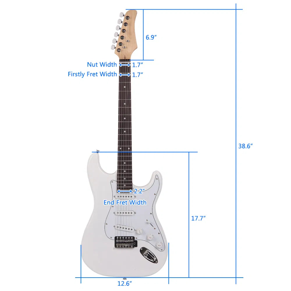 Rosewood Fingerboard Electric Guitar White - view 6