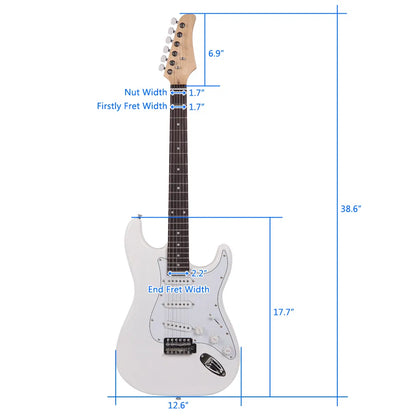 Rosewood Fingerboard Electric Guitar White - view 6