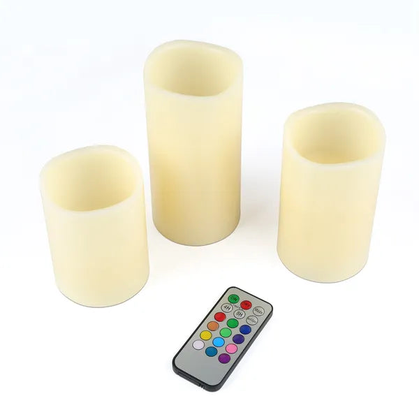 3Pcs Flameless Candles Votive Candles Wireless Battery Operated LED Flickering Candles W / Remote Control Timer - view 2