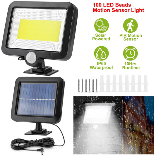 Outdoor Solar Wall Light,Motion & Light Sensor Activated,100 LED Beads,IP65 Waterproof