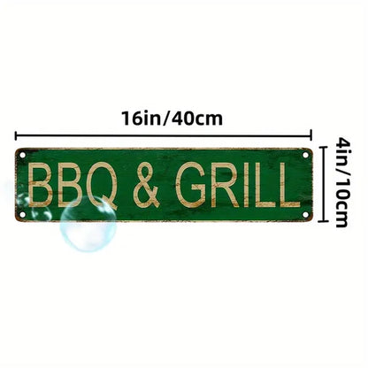 Vintage Aluminum BBQ Sign UV Printed Metal Plaque Waterproof Dustproof For Home Garage Cafe Restaurant Bar Decor - view 2
