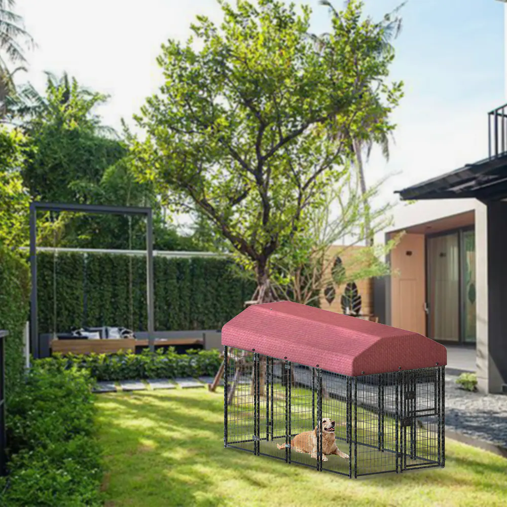 12 Pieces Square Tube Wire Running Cage Black Running Cage Single Door - view 6