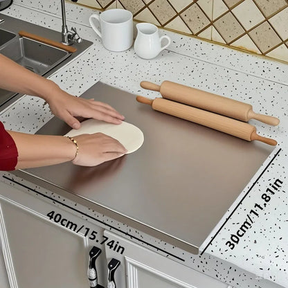 Stainless Steel Cutting Board For Kitchen - Large 304 Chopping Boards With Lid And Non-Slip Pad For Countertop - view 8