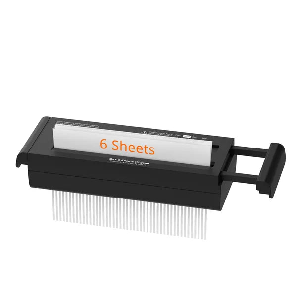 Small Paper Shredder For Home, 6 Sheet Strip Cut Paper Shredder Without Basket