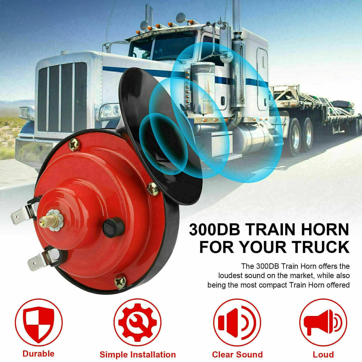 2PC 12V 300DB Super Loud Train Air Horn Waterproof Motorcycle Car Truck SUV Boat - view 10