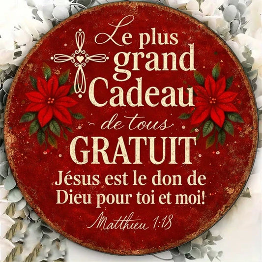 1pc 8x8in 2D Flat Round Sign, "The Greatest Gift Is God's Gift To You" Vintage "The Greatest