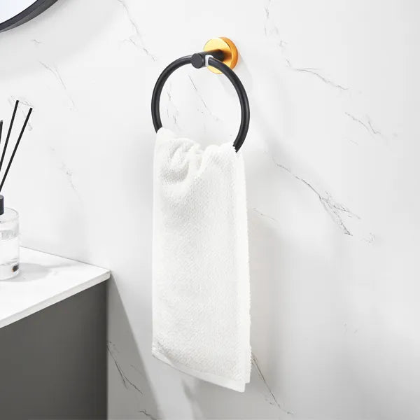 Bathroom Hardware Set; Thicken Space Aluminum 6 PCS Towel bar Set- Black Gold 24 Inches Wall Mounted - view 3