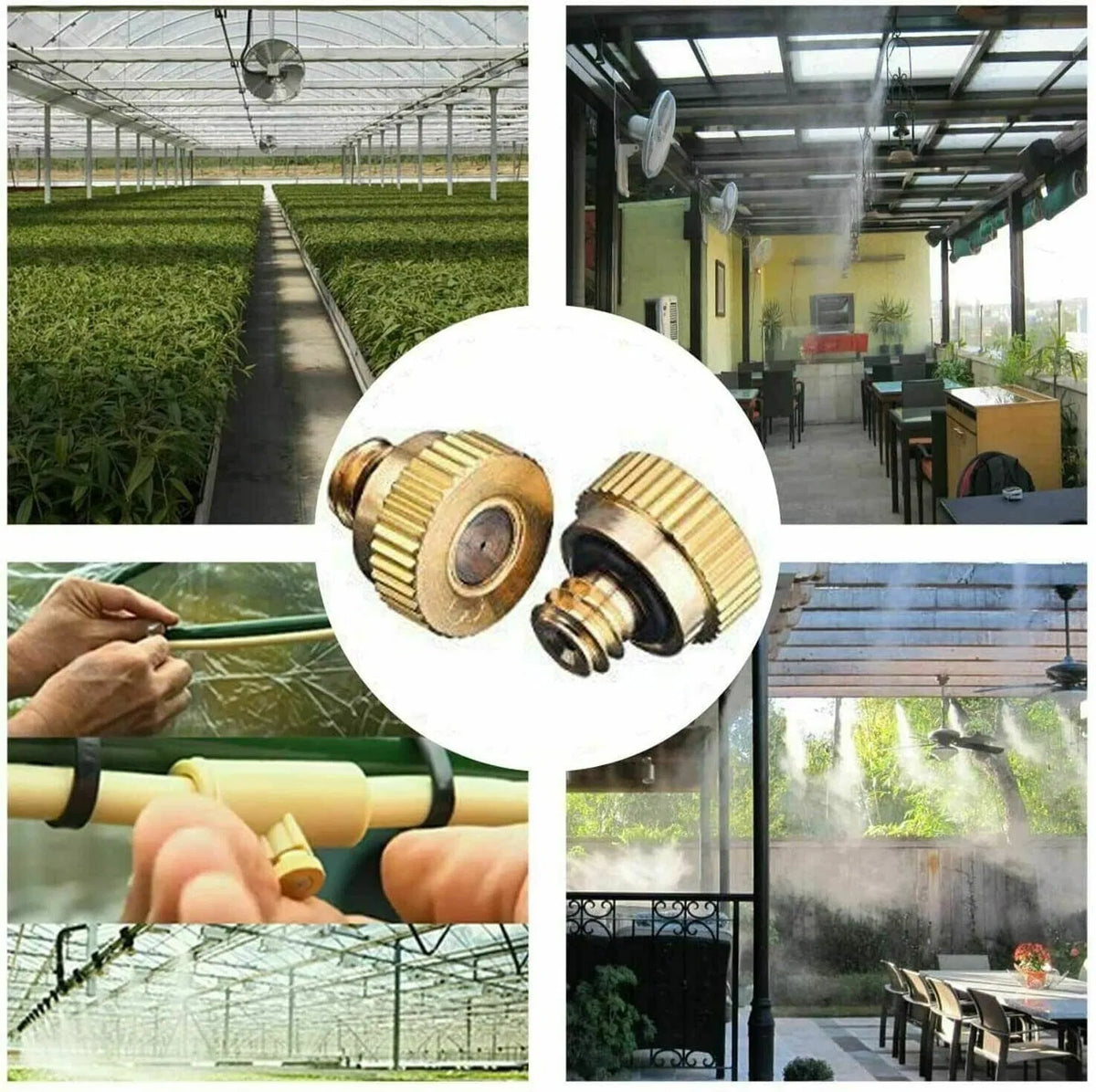 20x Brass Misting Nozzles Mister Sprinkler Outdoor Cooling System Garden Sprayer - view 4