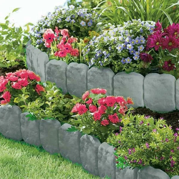 20 Pieces Of Pebble Effect Plastic Garden Lawn Edge Decorative Strip - view 5