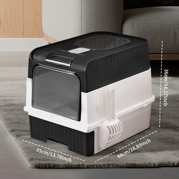 Fully Enclosed Magic Cube Litter Box, Top&Front Entry, Pull-Out Drawer, Anti-Splash Odor Control, Large For Big Cats - view 7