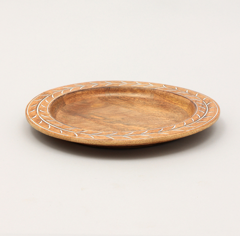 Handcrafted 13inch Wood Charger Plate Wooden Dinning Placemat Artisan Wood Tableware - view 7