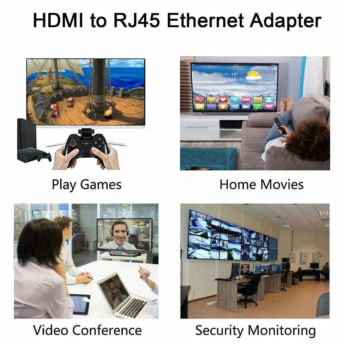 4K 1080P HDMI Extender to RJ45 Over Cat 5e/6 Network LAN Ethernet Adapter 2PCS - view 5