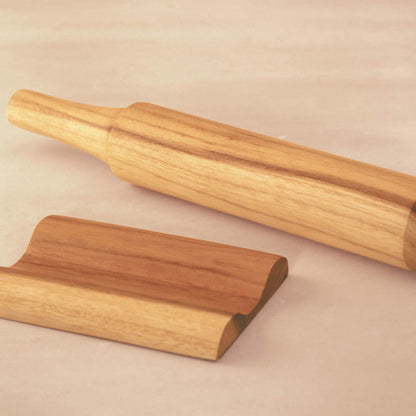 Teak Wood Belan With Stand Set - view 5