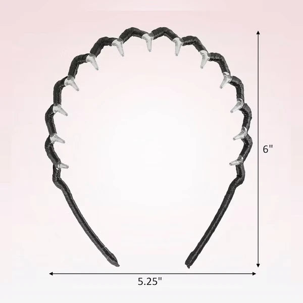 Fabric Covered Zig Zag Headband - Black - All Hair: Hair Styling, Fashion, Securing Hair - view 3