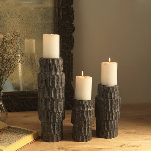 Decorative Wood Centerpiece Candle Holder- Elegant Candle Stand For Any Occasion