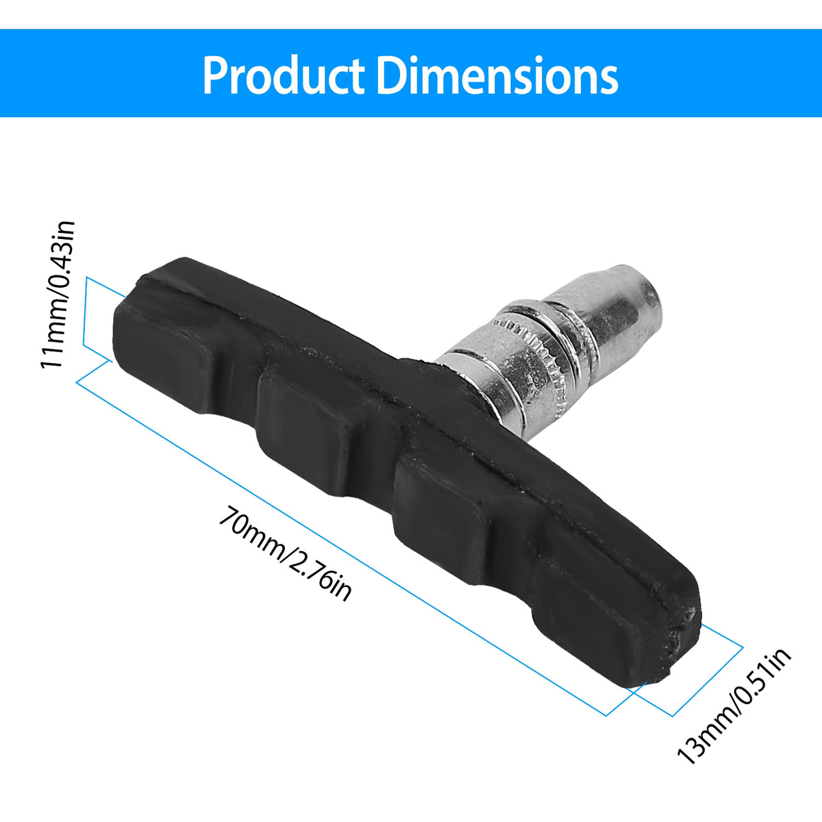 5 Pairs V Bike Brake Pads Road Mountain Bicycle V-Brake Blocks Set 70mm Non-Slip V Bicycle Stop Caliper With Hex Nuts - view 2
