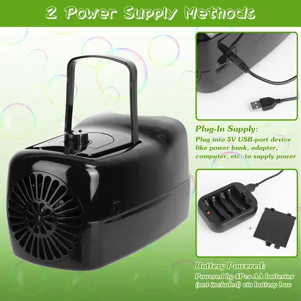 Bubble Maker Automatic Bubble Blower Portable Bubble Blowing Machine With 2 Speeds Handle 3000-4000 Bubbles Per Minute - view 3