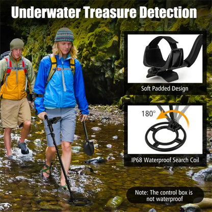 Black Metal Detector, IP67 Waterproof Coil & 4 Detection Modes, 10" Max Detection Depth - view 4