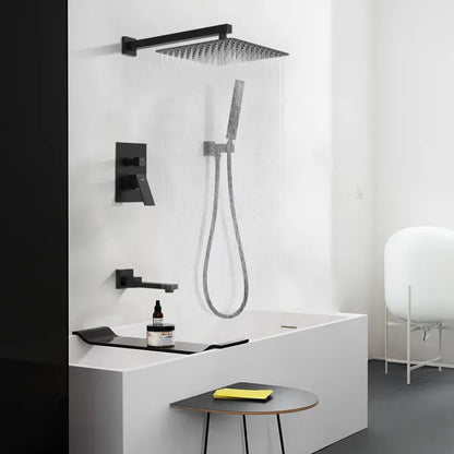 Male NPT Folding Bathtub Shower Faucet, Rain Shower Head System with Bath Tub Faucet Set and Handheld for Bathroom - view 5