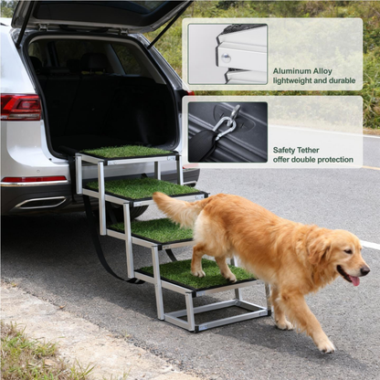 Foldable Dog Ramp For Cars, SUVs, Trucks, Portable Pet Dog Stairs For Large Dogs With Non-Slip Surface & Reinforced - view 4