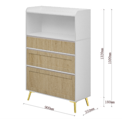 Modern Design White Solid Wood Frame Three Drawer Storage Cabinet - view 2