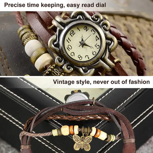 Vintage Women's Watch Bohemian Handmade Leather Watch Quartz Wrist Watch Fashion - view 2