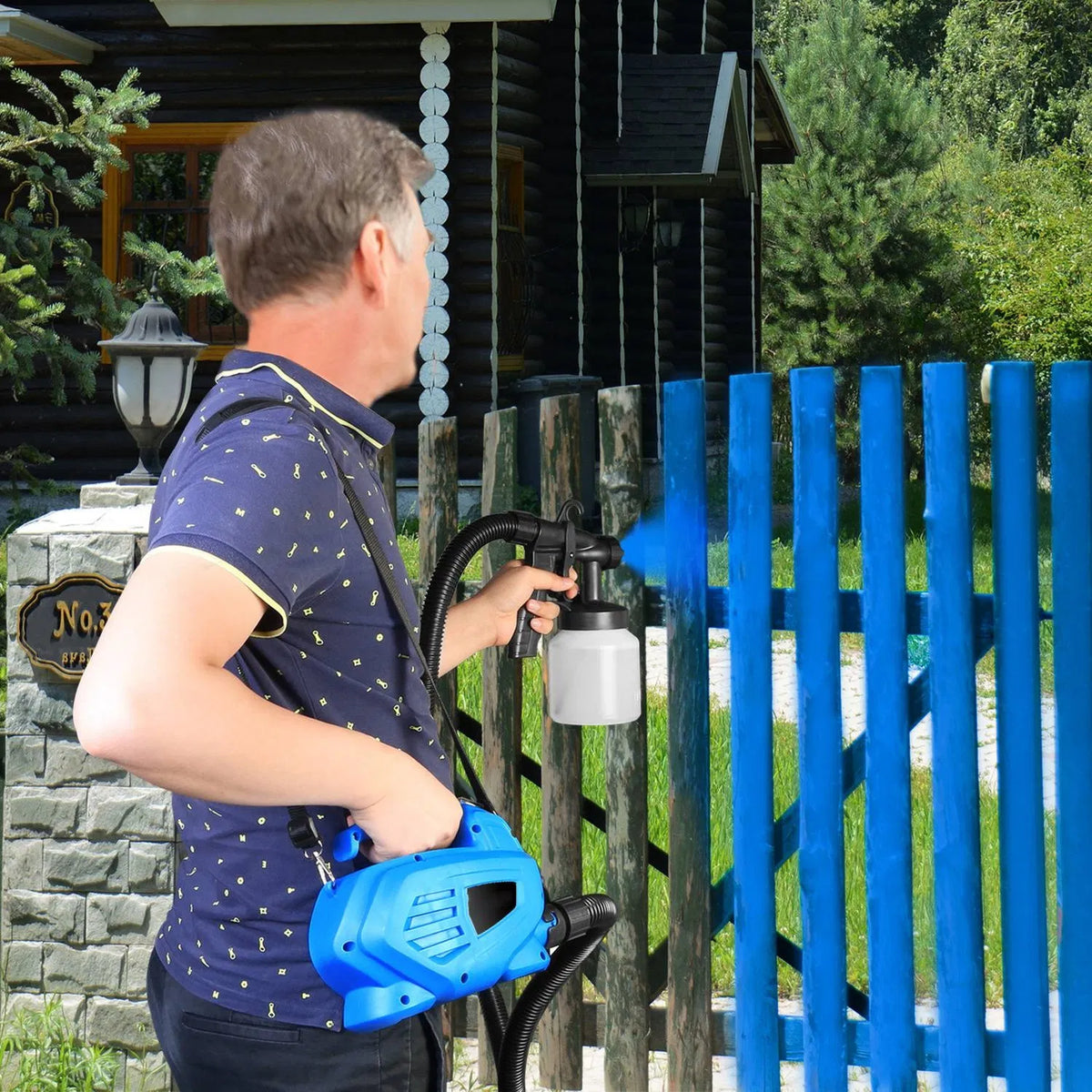 800ML Paint Spray Painter 650W Paint Sprayer Machine 800ML/Min Output HVLP Oil Primer Water Sprayer w / 3 Spraying - view 7