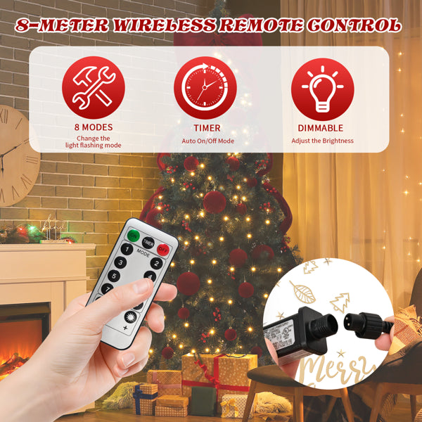 7.5 FT Artificial Christmas Tree With DIY 300 Warm White LED Lights - view 2