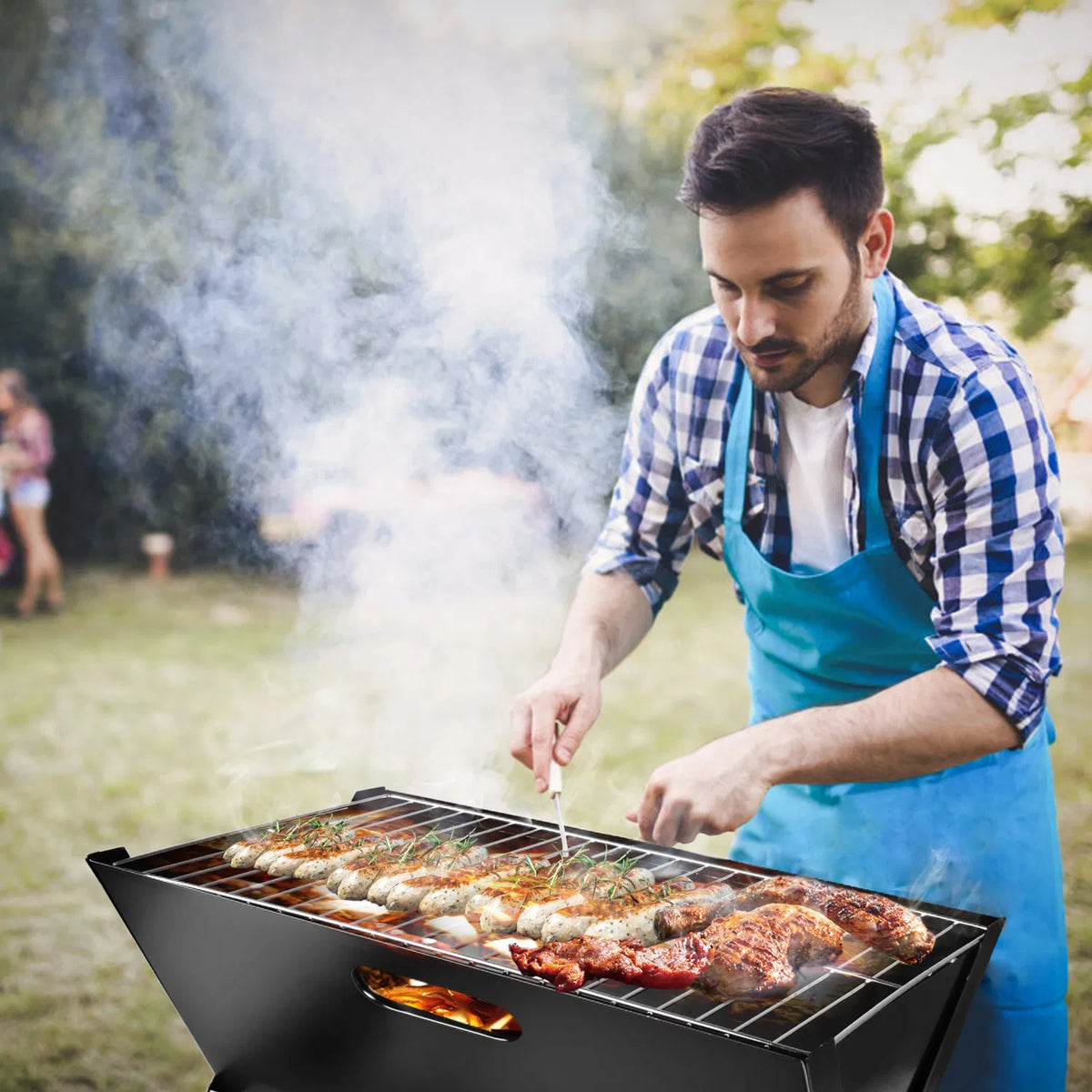 Foldable BBQ Grill Portable BBQ Barbecue Grill Camping Garden Outdoor Travel For Camping Picnic RV Travel - view 2