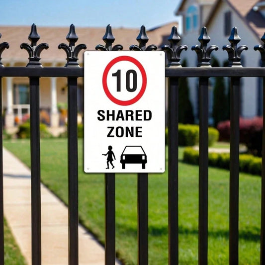 Vintage Speed Limit 10 Km/H Metal Wall Sign, 8x12in Retro Speed Bump Warning Iron Plaque, Plaque - view 2
