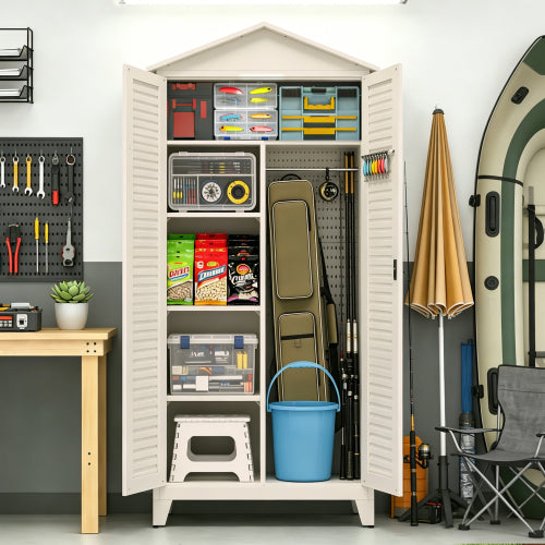 Spire79.1 Tall Metal Tool Storage Cabinet, With Ample Storage Space For Garage,Warehouse,Garden,Office, Living Room - view 2