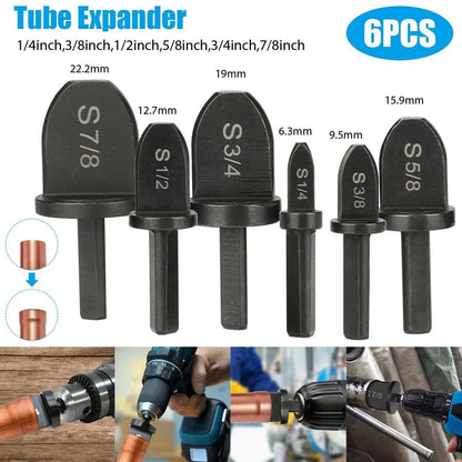 6x Swaging Tool Drill Bit Set Air Conditioner Copper Pipe Flaring Tube Expander - view 2