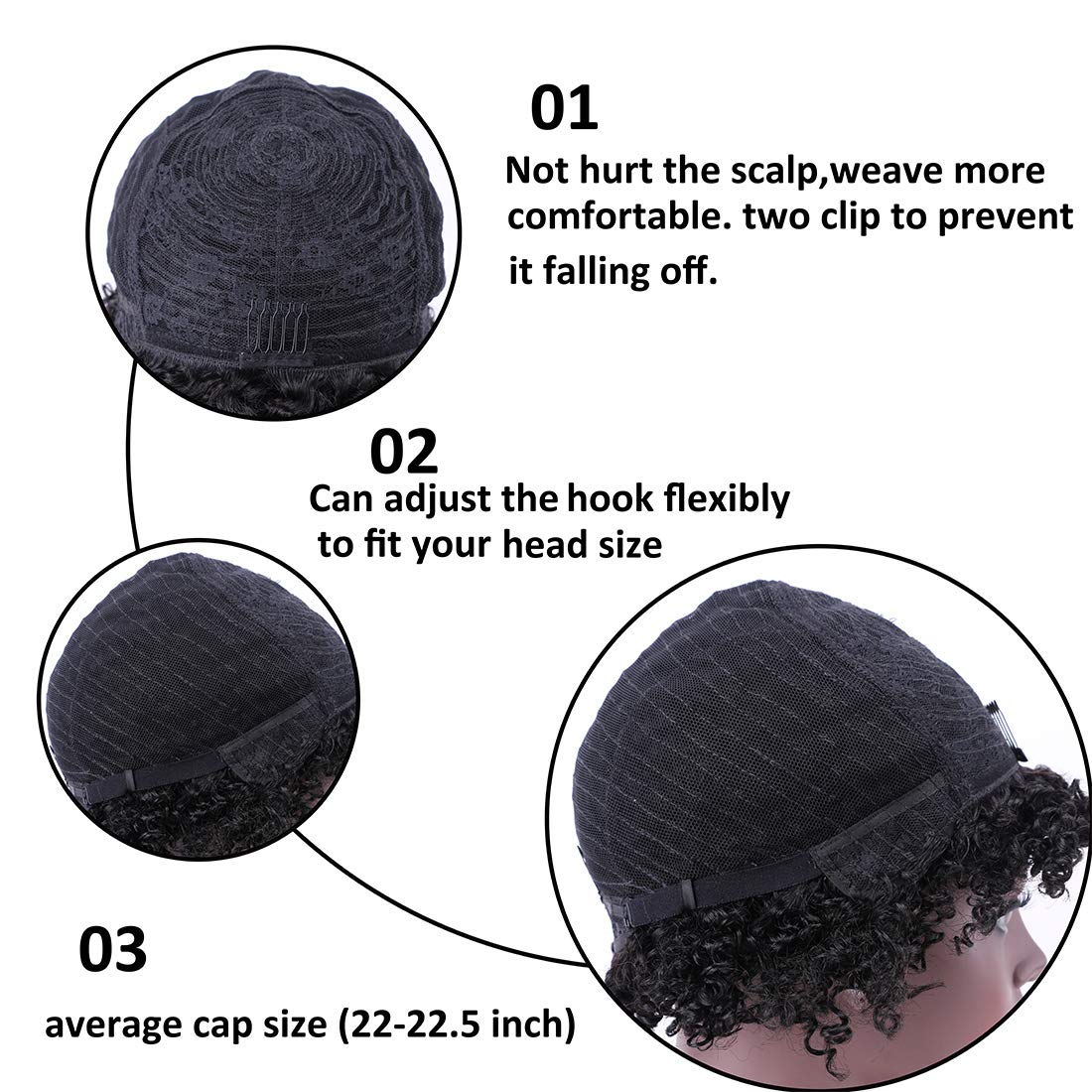 Pixie-style Human Hair Wig, Natural Color, Jerry Curly Texture, 4-inch Length. - view 7