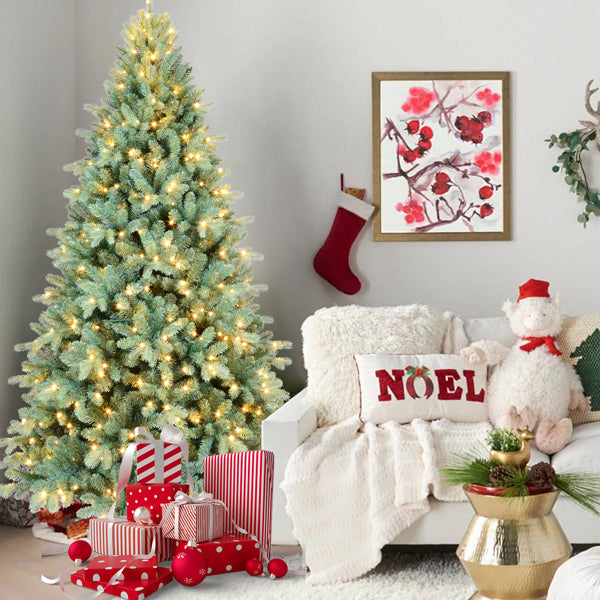 Artificial 7.5ft Blue Green Tint Christmas Tree With 2148 PE PVC Mixed Branch Tips, Memory Wire Iron Wire - view 8