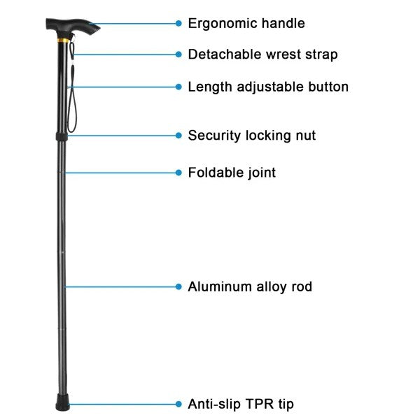 Black Male And Female Hikers Portable Mobility Aid Cane - view 2