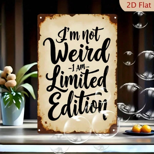 Funny Metal Tin Sign 18x12 Inch, I'm Not A Freak I'm A Limited Edition Retro Wall Decor - view 5