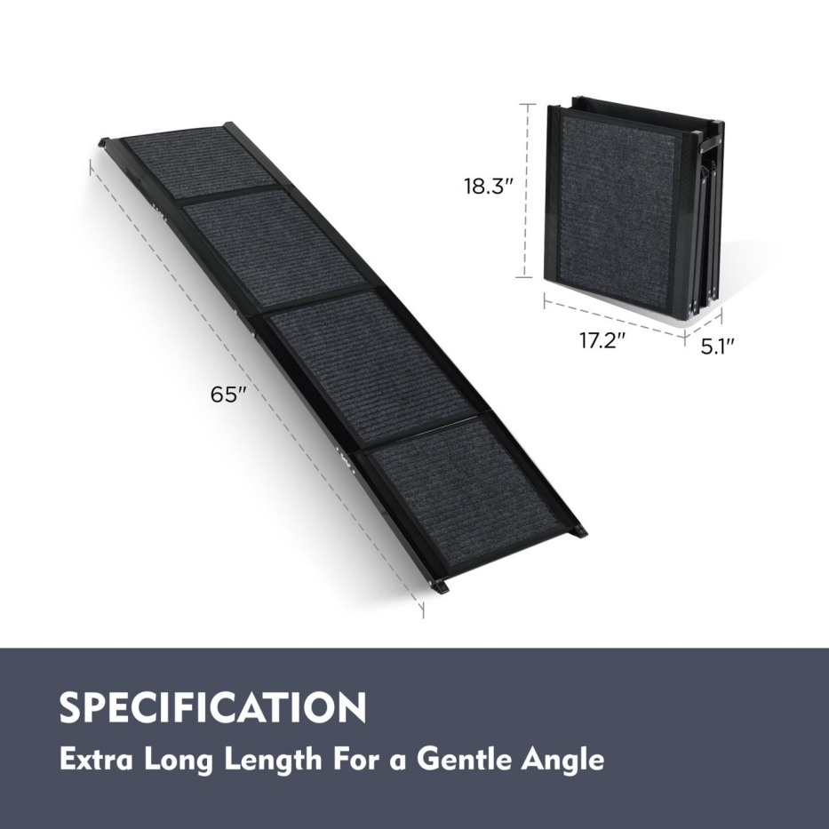 Dog Ramp For Car 65inchX17.2inch Large Folding Pet Stair Ramps For Truck, SUV, With Non-Slip Surface, Up To 250LBS - view 8