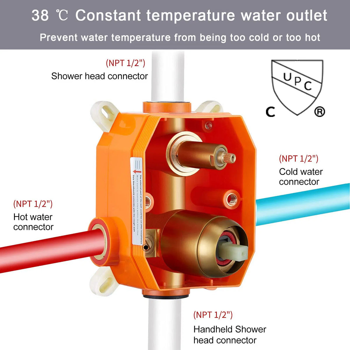 Shower System Shower Faucet Combo Set Wall Mounted with 12" Rainfall Shower Head and handheld shower faucet - view 3