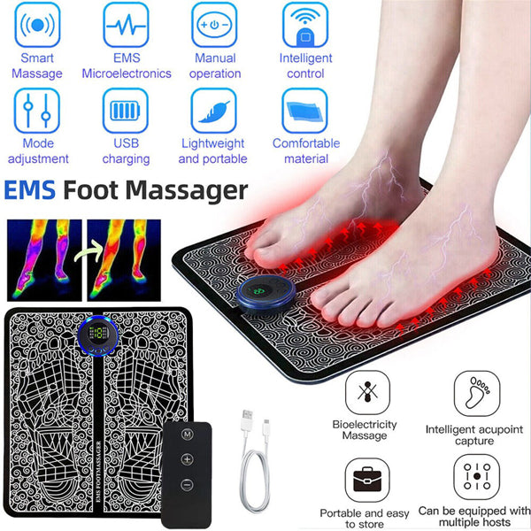 Electric Foot Massager Pad Blood Circulation Muscle Stimulator Mat 19 Levels and 8 Modes-Massage Mat - view 6