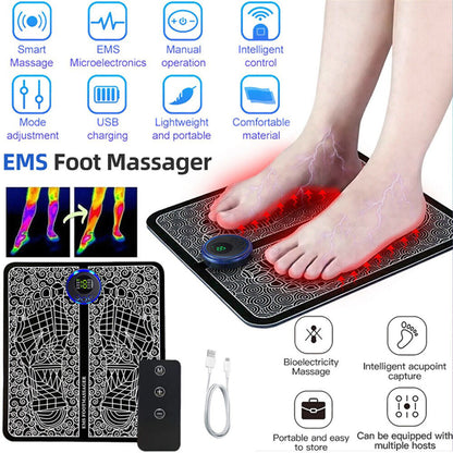 Electric Foot Massager Pad Blood Circulation Muscle Stimulator Mat 19 Levels and 8 Modes-Massage Mat - view 6