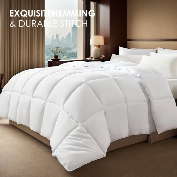 2-Pack Large White Plaid Duvet Inserts. Soft And Comfortable With Skin-friendly Warmth. Suitable For All Seasons - view 3