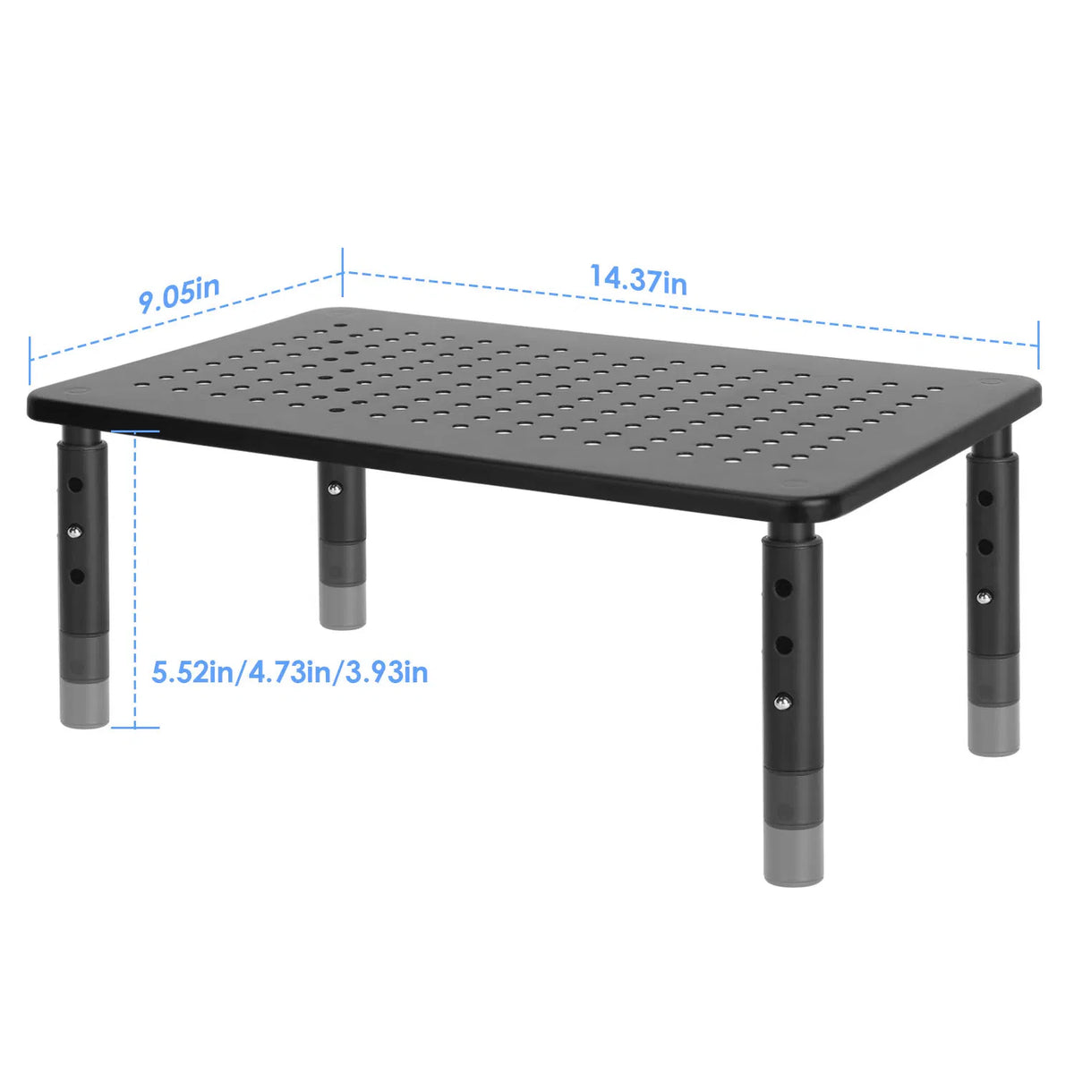 Adjustable Monitor Riser Stand, 3Level Height Adjustable Metal Monitor Stand with Ventilated Mesh Platform - view 2