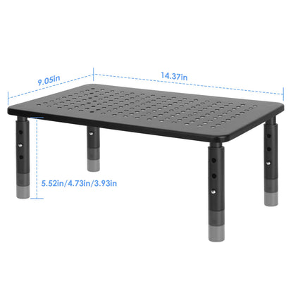 Adjustable Monitor Riser Stand, 3Level Height Adjustable Metal Monitor Stand with Ventilated Mesh Platform - view 2