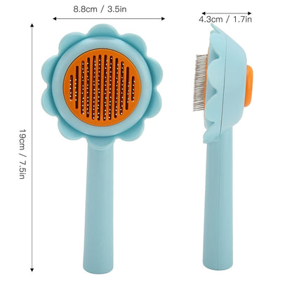 Cat Brush Dog Shedding Brush Flower Shape Stainless Steel Self Cleaning For Dog For Pet Supplies, Cat Grooming Brush - view 7